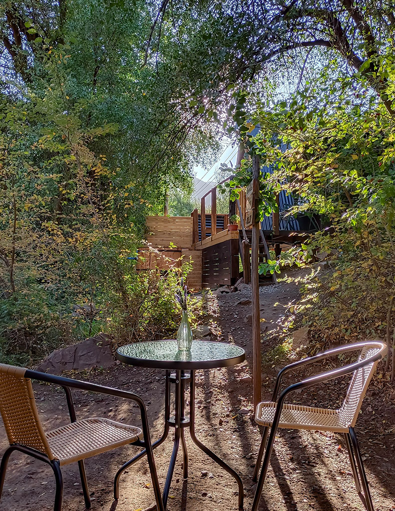 Terraza y parrilla de Tiny Cabin Quillay